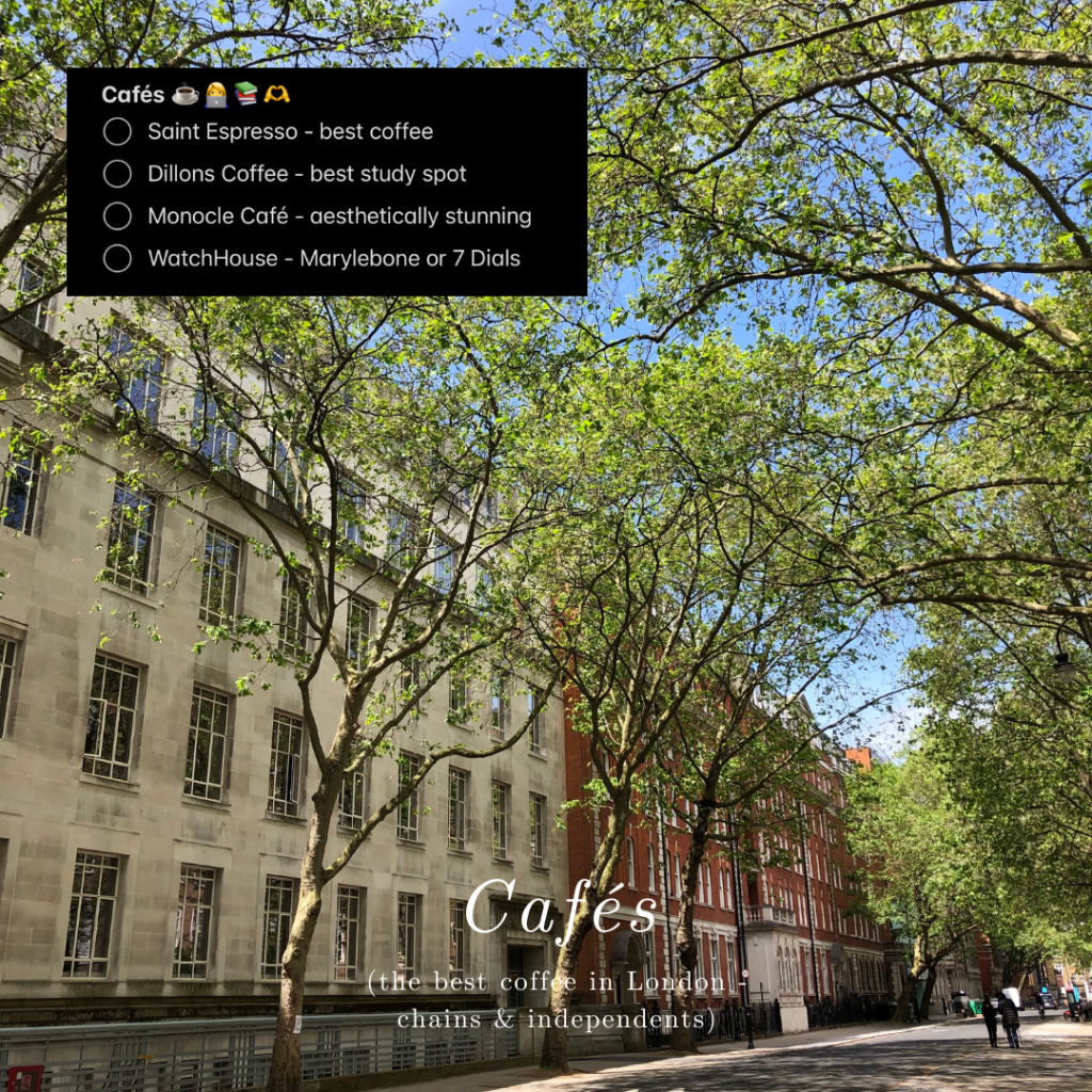 best cafes for studying in London
